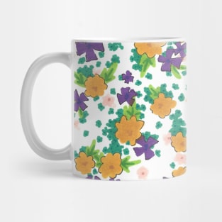 Small Orange and Purple Flowers Mug